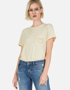 Store Peace & Love Butterfly S/S Tee W/ Pocket | Iris By Women Short Sleeve