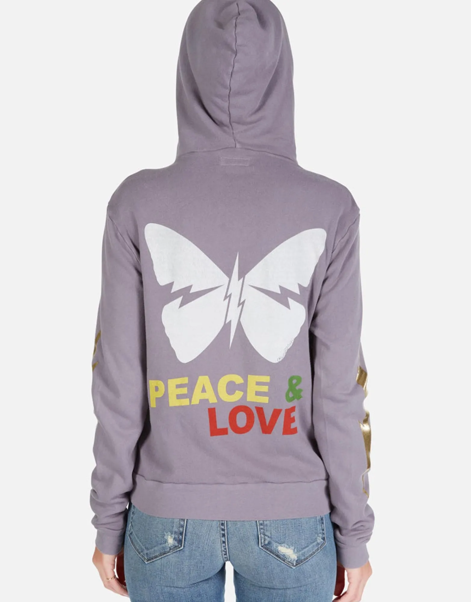 Clearance Peace & Love Butterfly Zip Up Hoodie | Lennox By Women Hoodies