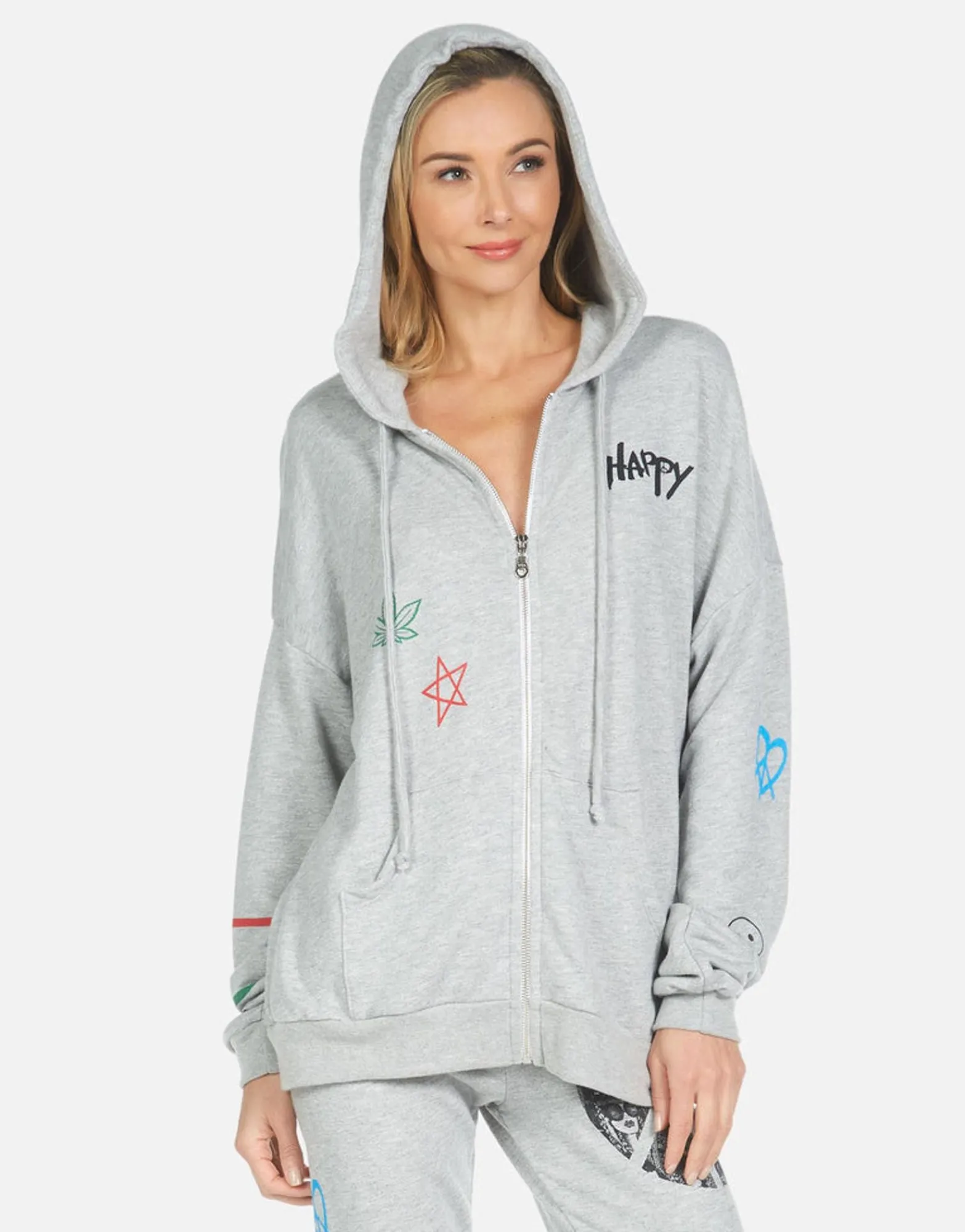 Best Sale Peace Hippie Zip Up Hoodie | Koa By Women Hoodies