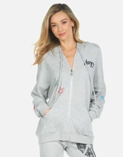 Best Sale Peace Hippie Zip Up Hoodie | Koa By Women Hoodies