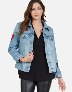 Cheap Peace Lightning Denim Boyfriend Jacket | Spencer By Women Jackets