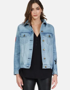 Cheap Peace Lightning Denim Boyfriend Jacket | Spencer By Women Jackets