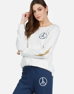 Hot Peace Lightning L/S Pullover W/ Slit Cuff | Calista By Women Long Sleeve