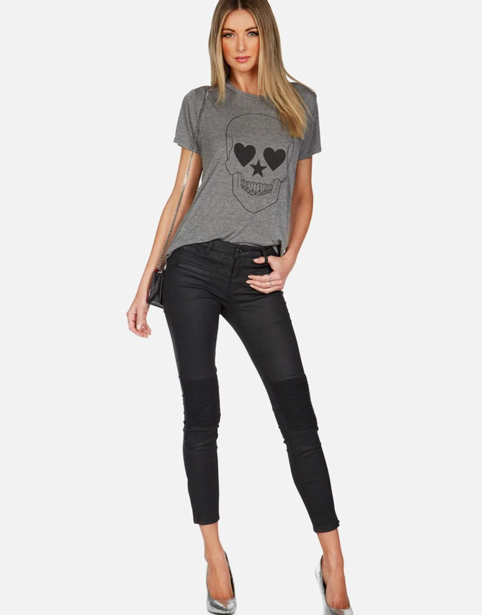 Online Peace Love Skull S/S Vintage Tee W/ Holes | Capri By Women Short Sleeve