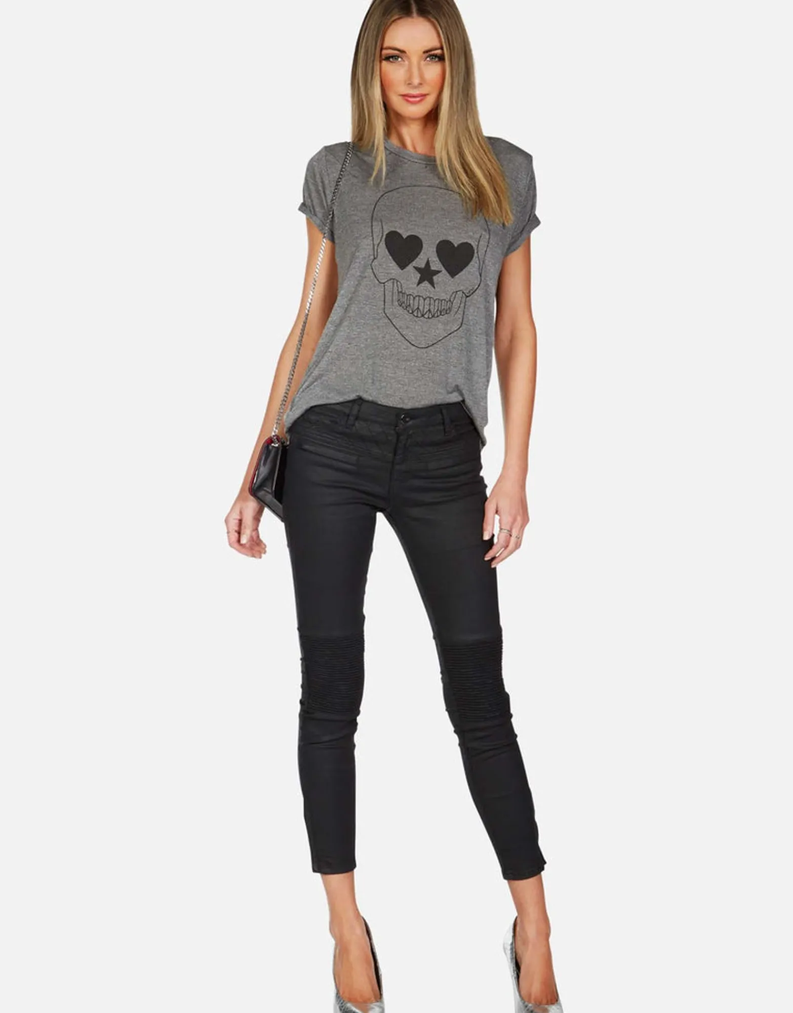 Online Peace Love Skull S/S Vintage Tee W/ Holes | Capri By Women Short Sleeve