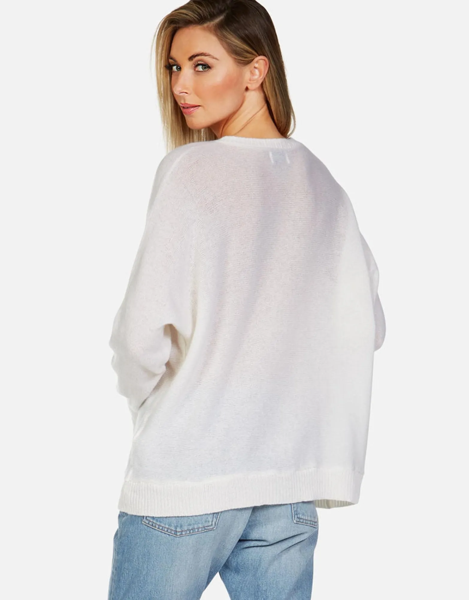 Discount Peace Sign Hand Draped Cashmere Sweater | Ladona By Women Sweaters & Knits