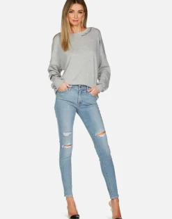 Hot Peace Sign Hand L/S Boyfriend Pullover | Sierra By Women Long Sleeve