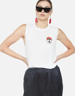 Outlet Peace Tongue Sleeveless Tank For Women - Riley By Women Tanks