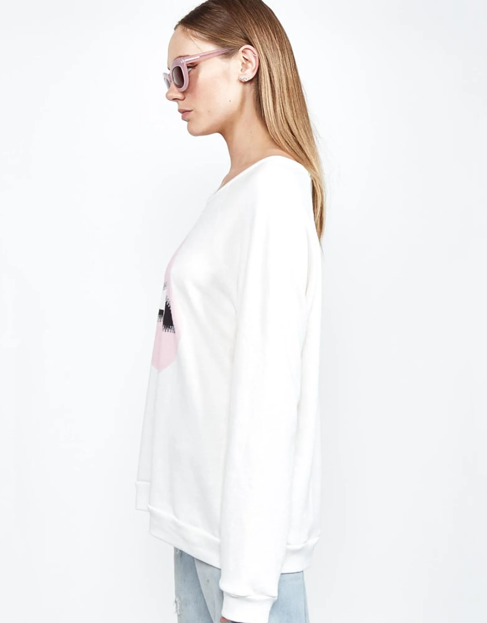 Cheap Pink Foil Zipper Mouth Ls Vintage Pullover | Noleta By Women Long Sleeve