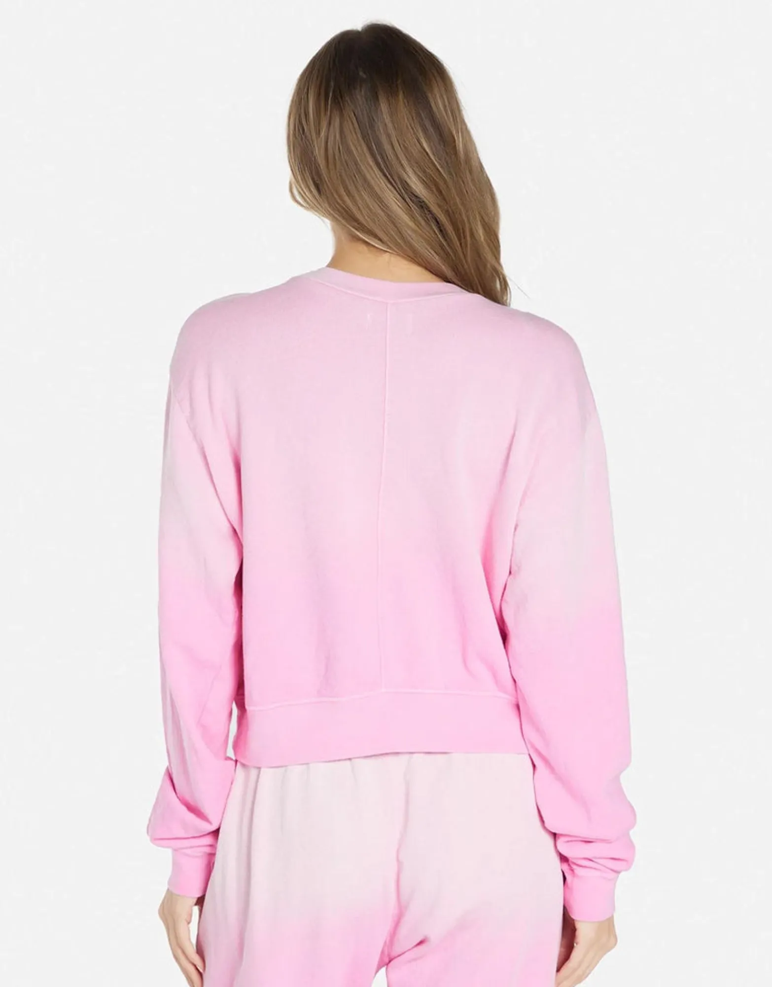 Sale Pink Open Lip Crop Pullover | Spalding By Women Long Sleeve