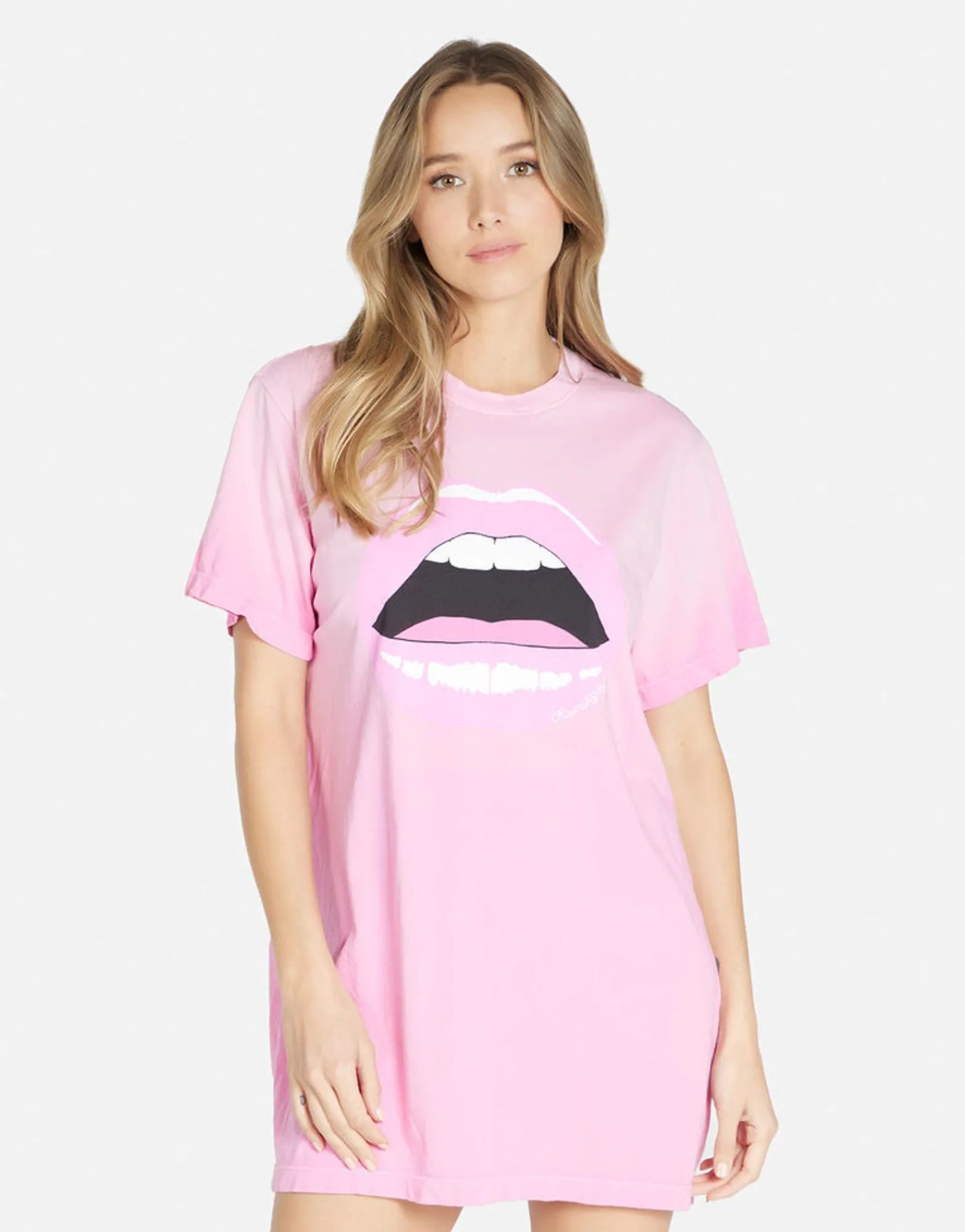 Cheap Pink Open Lip T-Shirt Dress | Misty By Women Dresses