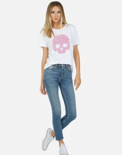 Cheap Pink Stud Skull Vintage Tee | Croft By Women Short Sleeve