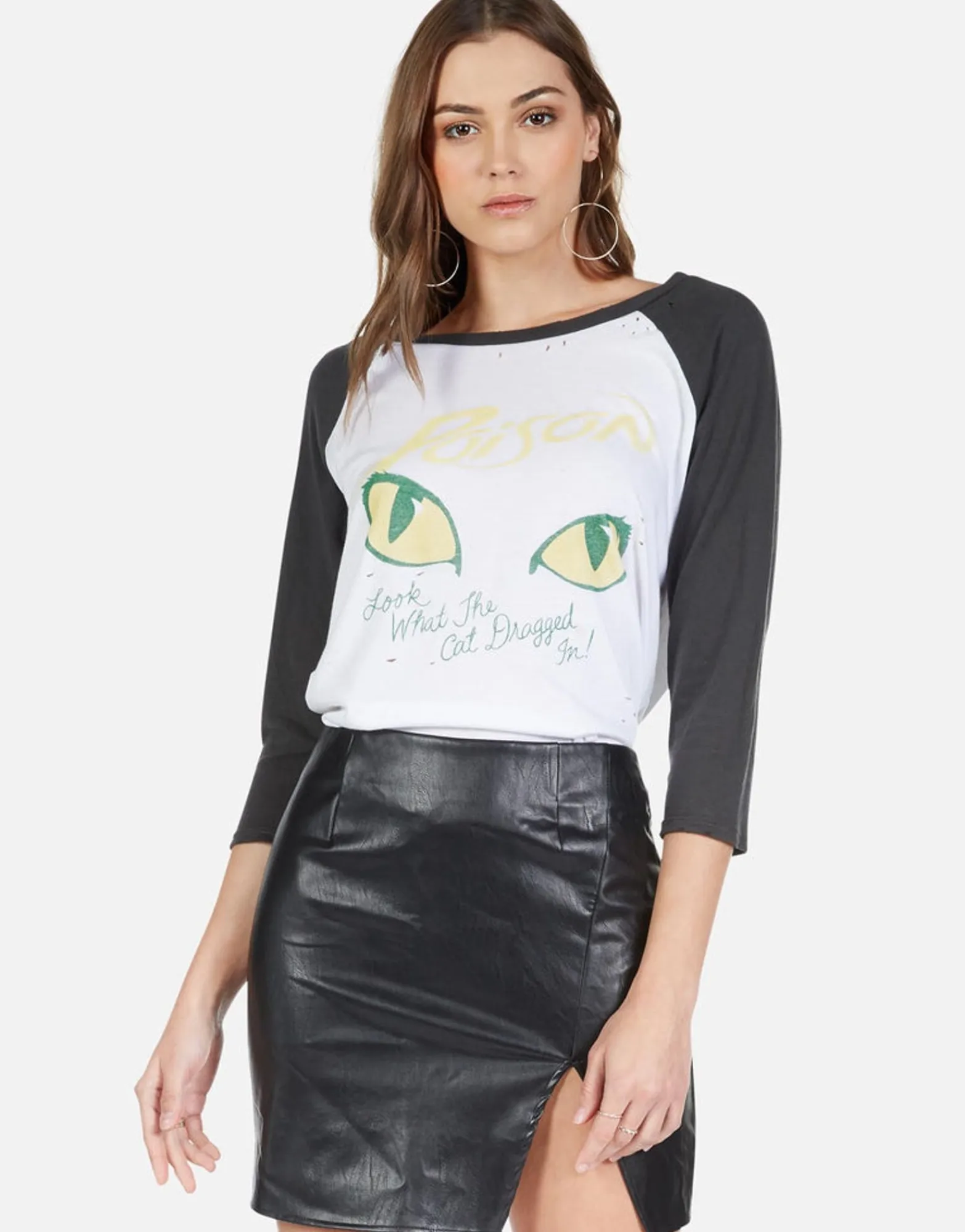 Fashion Poison Cat Dragged In Boyfriend Raglan | Maglan By Women Short Sleeve