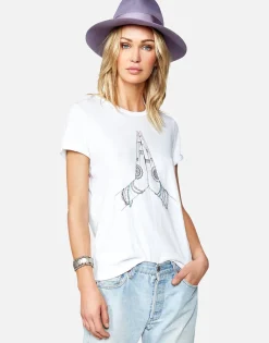 Store Prayer Hands Vintage Short Sleeve Roll Up Tee | Edda By Women Short Sleeve
