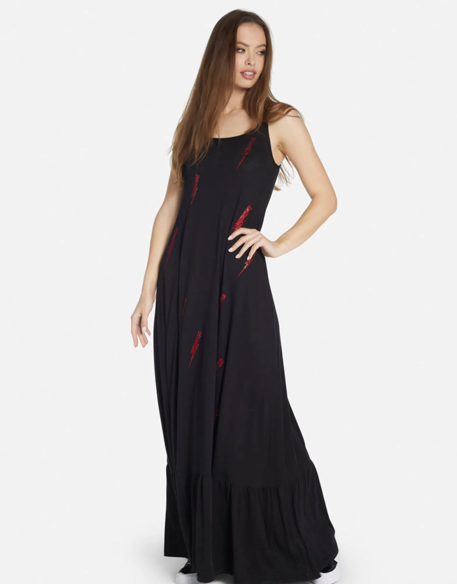 Online Punk Leopard Maxi Ruffle Dress W/ Crystals In | Beatrix By Women Dresses