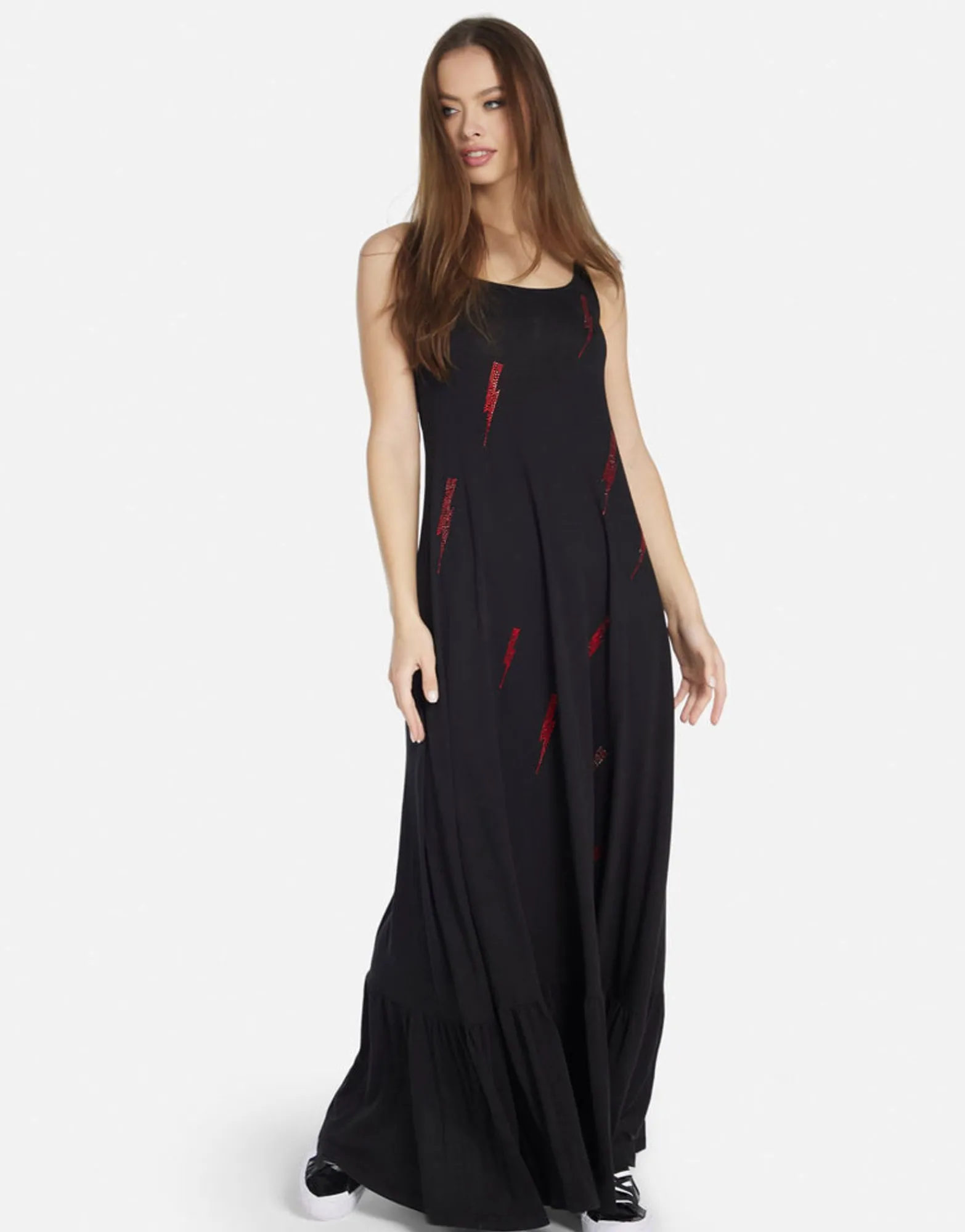 Online Punk Leopard Maxi Ruffle Dress W/ Crystals In | Beatrix By Women Dresses