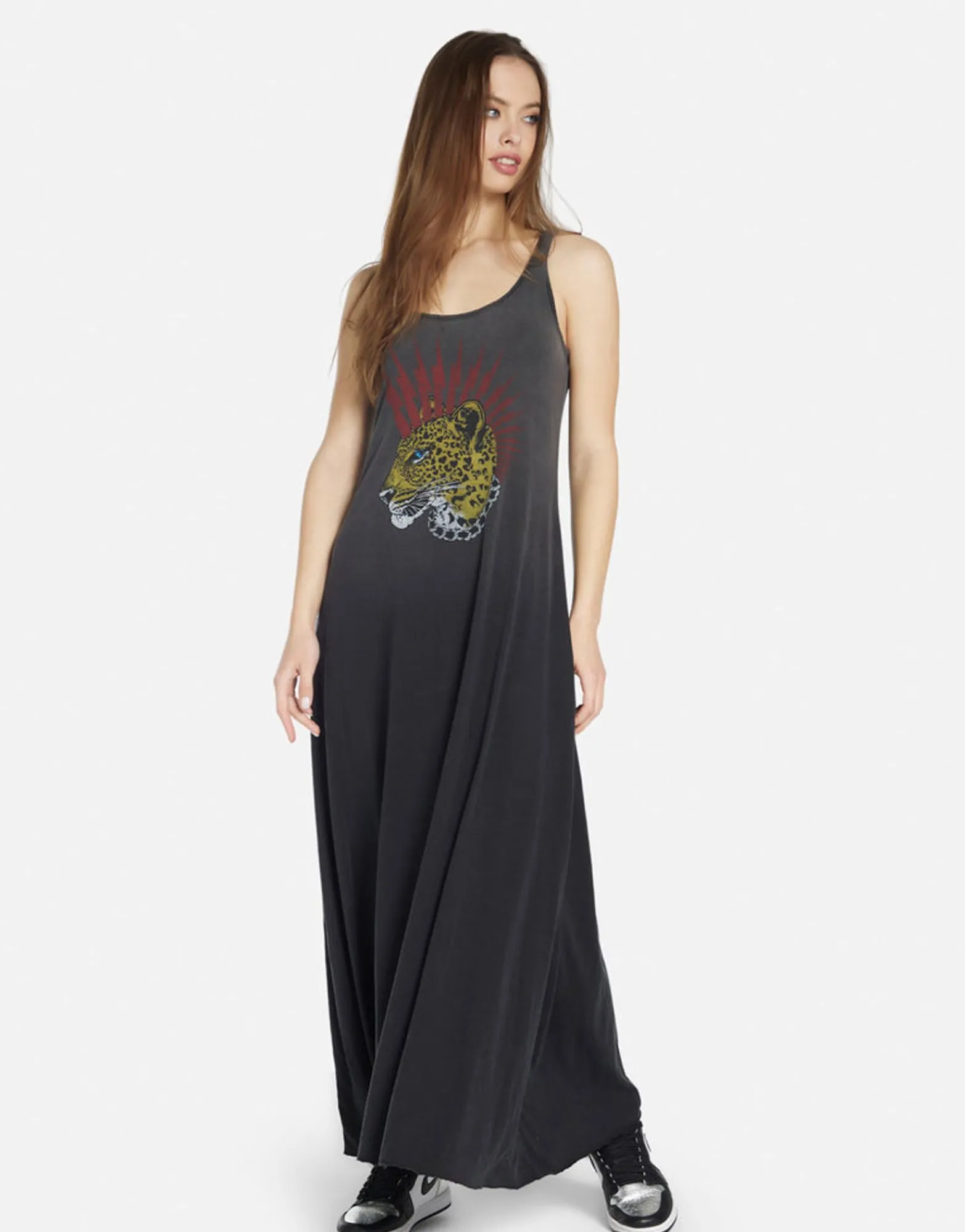 Sale Punk Leopard Maxi Tank Dress | Zinnia By Women Dresses