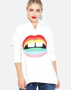 Online Rainbow Gap Mouth Hoodie W/ Side Zippers | Corbin By Women Hoodies