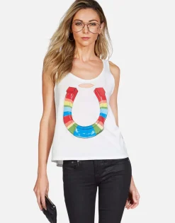 Best Sale Rainbow Horseshoe Classic Scoop Neck Tank | Magnolia By Women Tanks