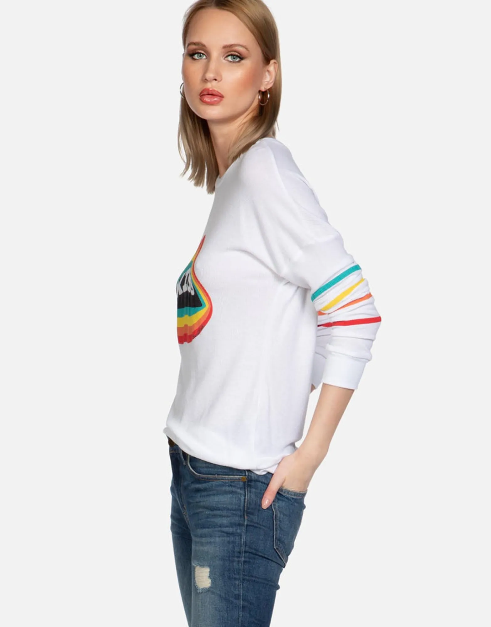 Flash Sale Rainbow Kiss Lip Thermal Pullover | Chrissy By Women Long Sleeve