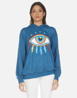 Shop Rainbow Lighting Eye Hoodie | Harmony By Women Hoodies