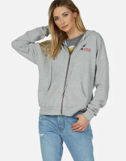 Hot Rainbow Lightning Eagle Zip Up Hoodie | Avalyn By Women Hoodies
