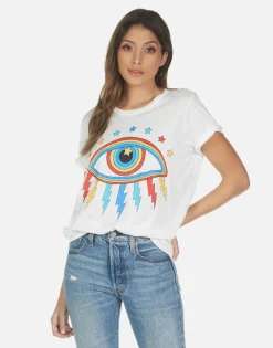 Shop Rainbow Lightning Eye Boyfriend Tee | Wolf By Women Short Sleeve