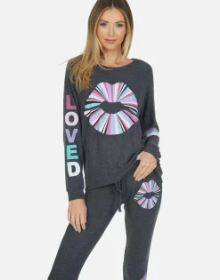 Best Rainbow Ray Lip Raglan Pullover | Everly By Women Long Sleeve