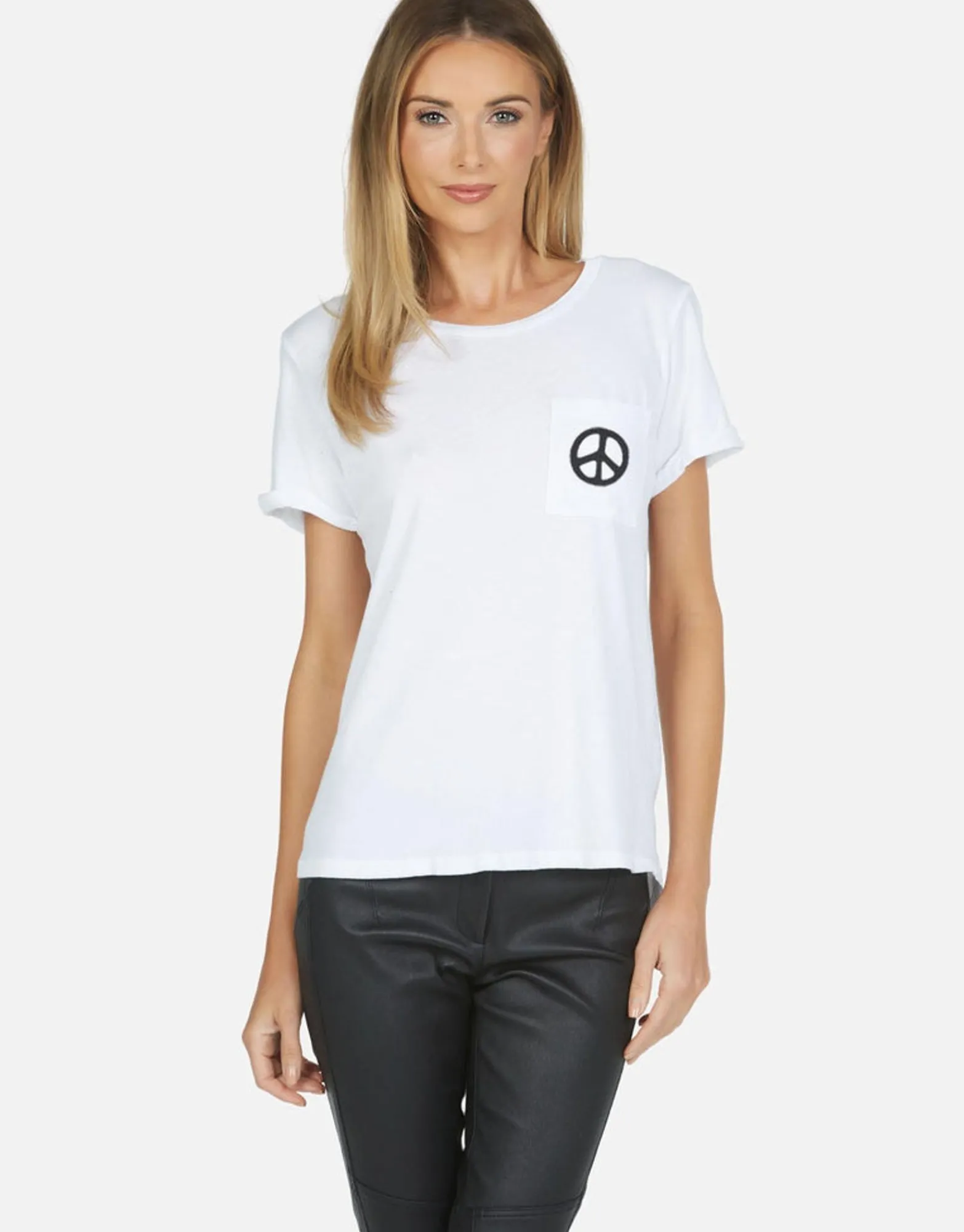 Outlet Rainbow Ray Peace Ss Pocket Tee | Iris By Women Short Sleeve
