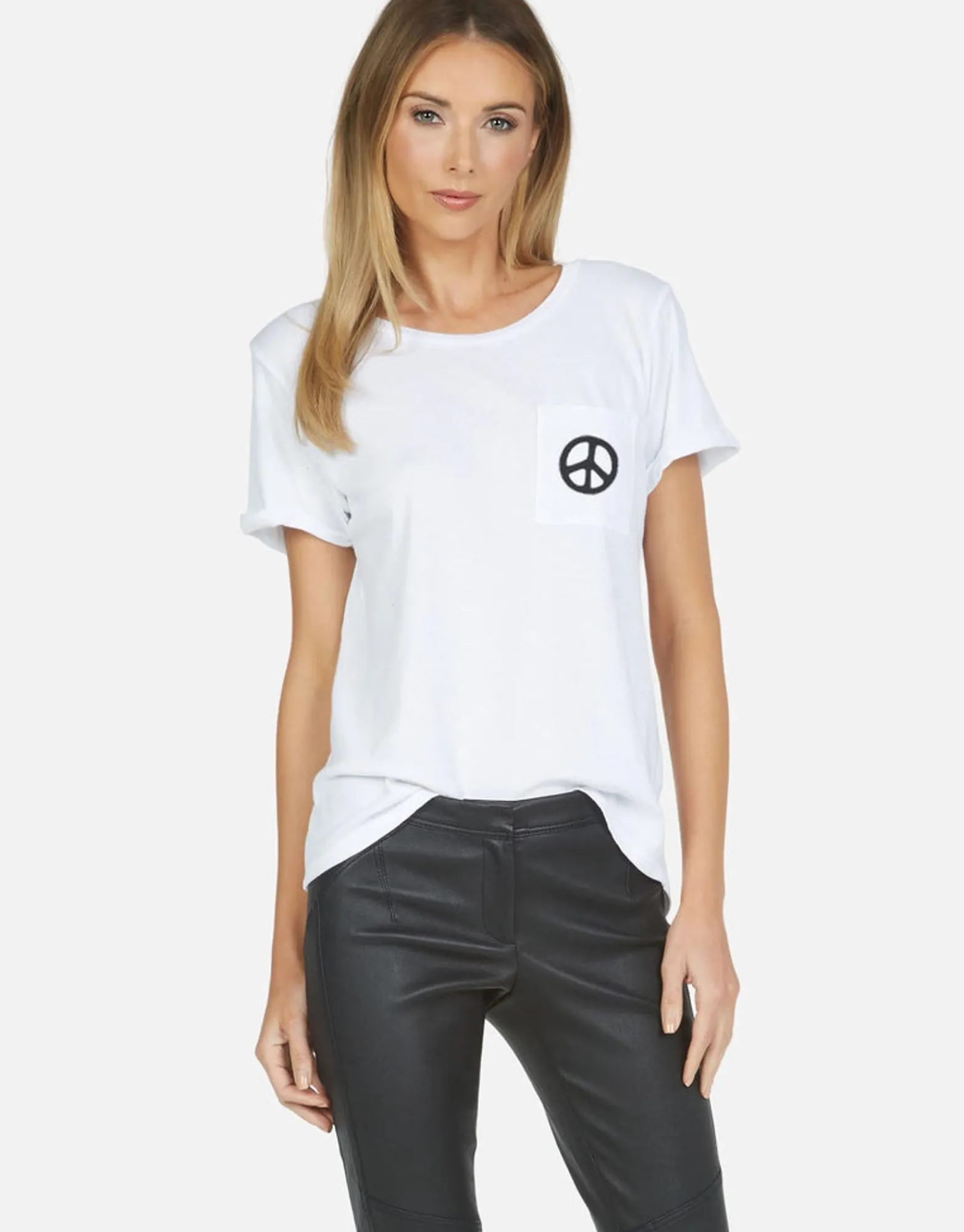 Outlet Rainbow Ray Peace Ss Pocket Tee | Iris By Women Short Sleeve