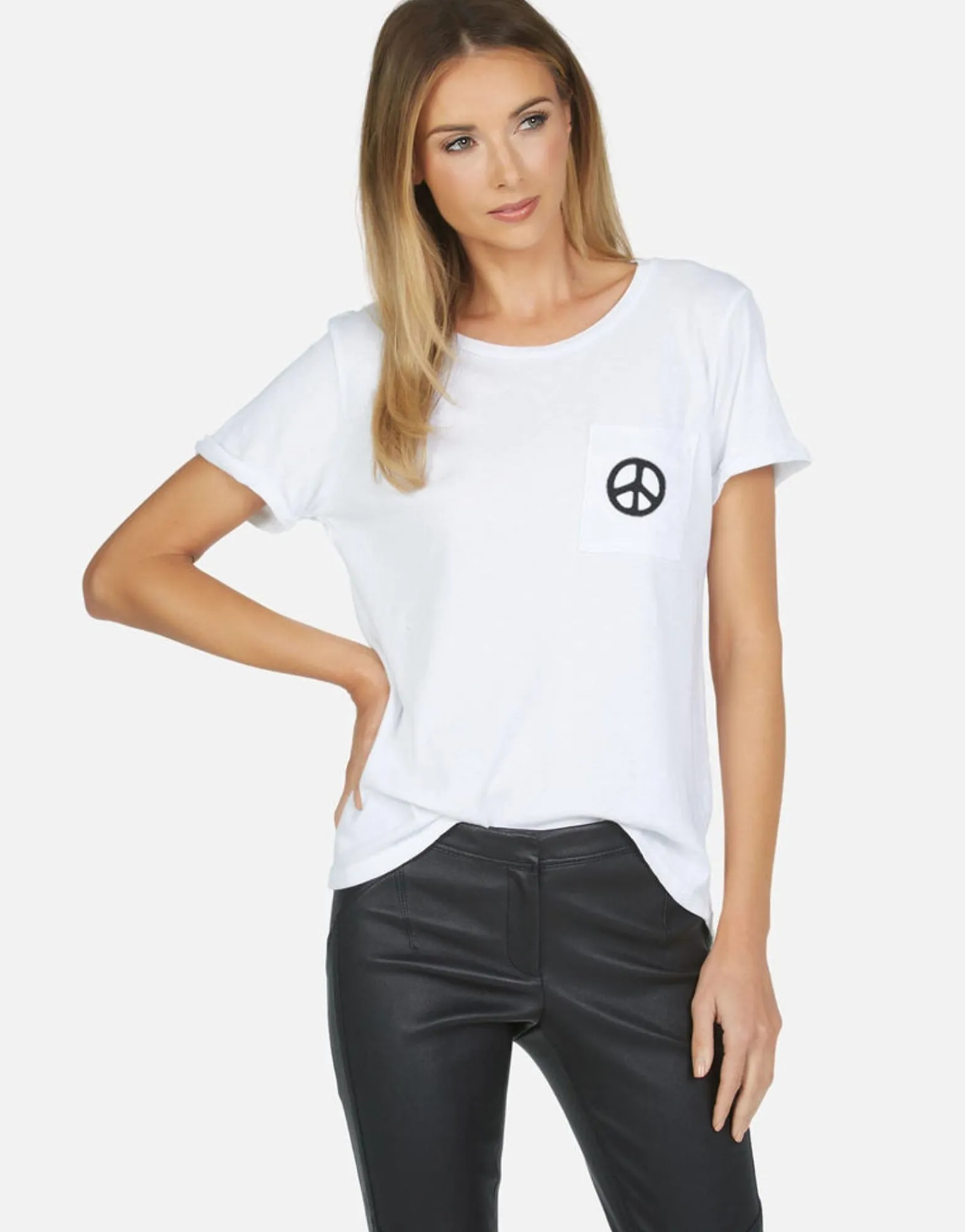 Outlet Rainbow Ray Peace Ss Pocket Tee | Iris By Women Short Sleeve