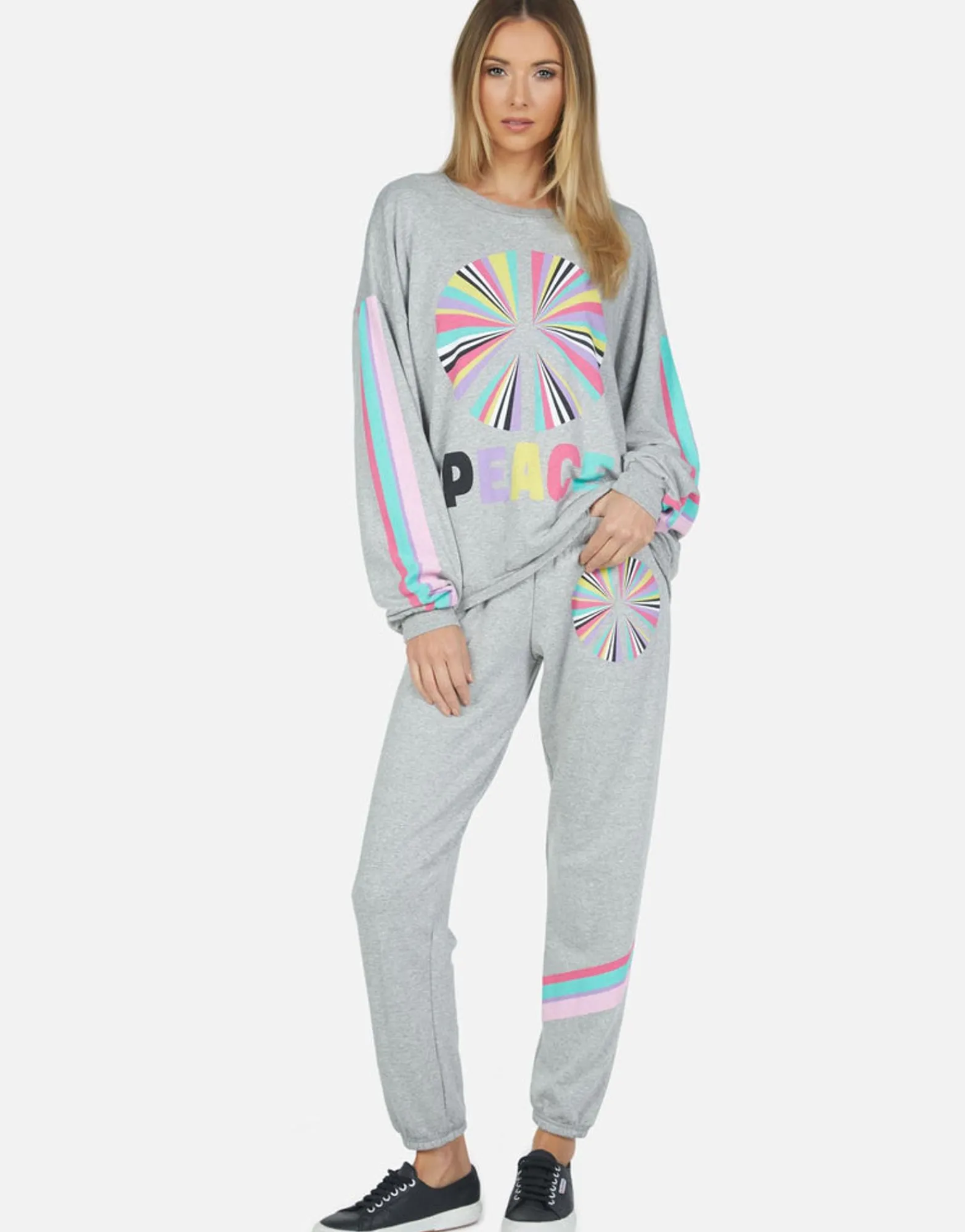 Shop Rainbow Ray Peace Sweatpant | Brynn By Women Long Sweatpants