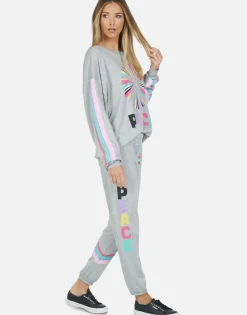 Shop Rainbow Ray Peace Sweatpant | Brynn By Women Long Sweatpants