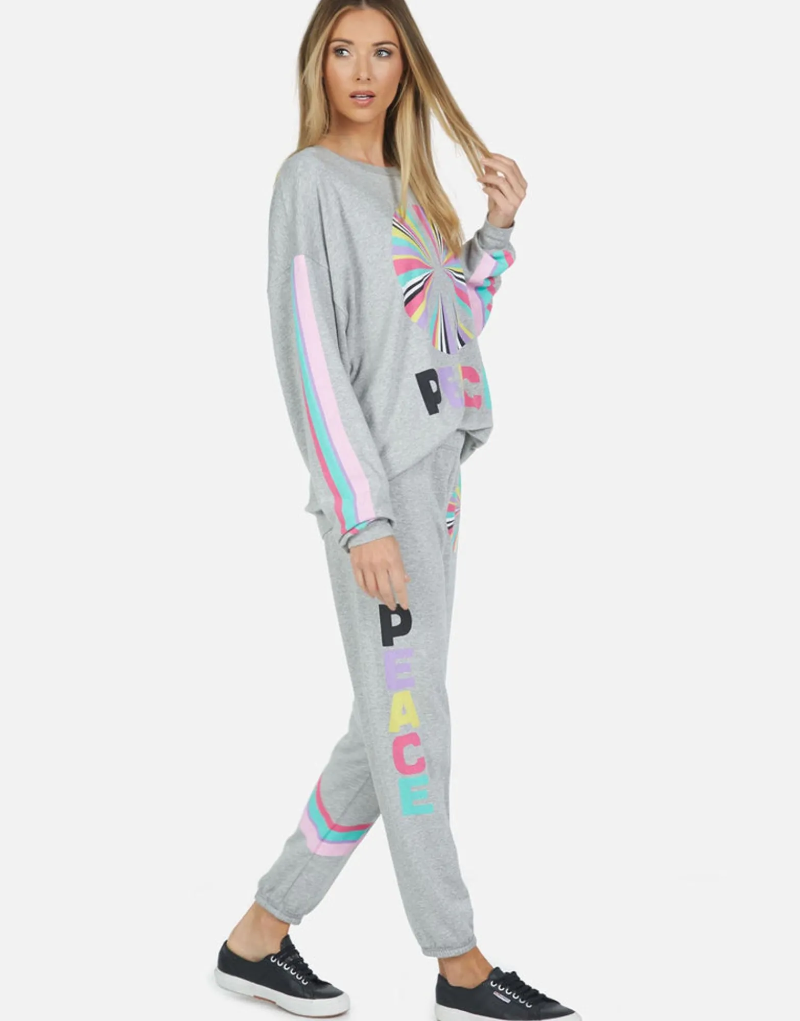 Shop Rainbow Ray Peace Sweatpant | Brynn By Women Long Sweatpants