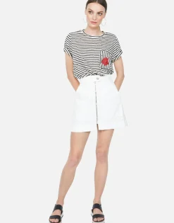New Red Arrow Rose S/S Tee W/ Pocket & Scoop Hem | Iris By Women Short Sleeve