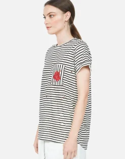 New Red Arrow Rose S/S Tee W/ Pocket & Scoop Hem | Iris By Women Short Sleeve