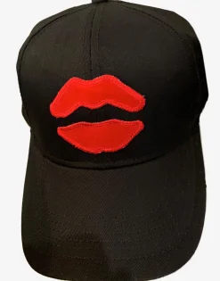Discount Red Mouth Patch Canvas Hat | Bay By Lauren M Hi Hats