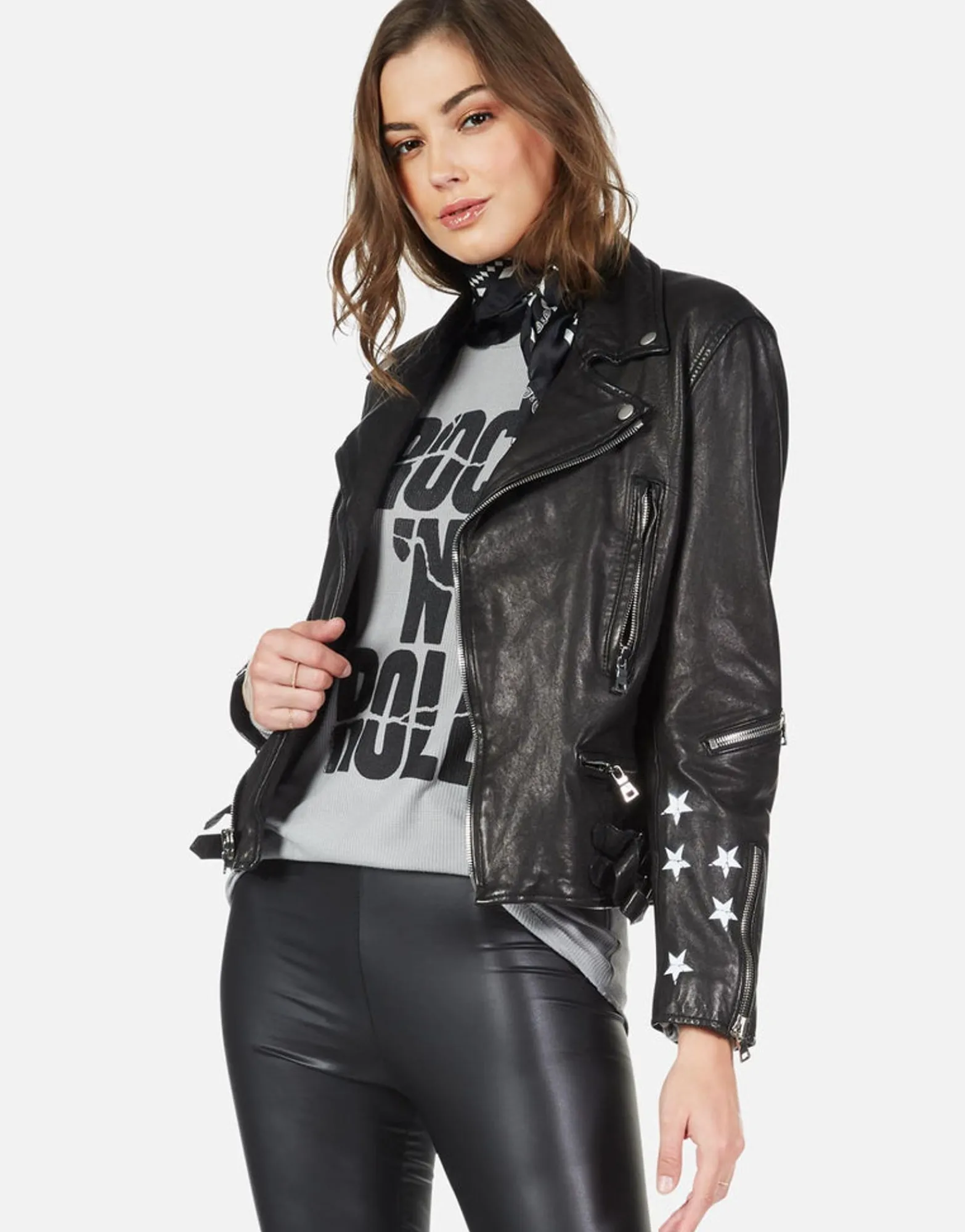Cheap Rock 'N' Roll Leather Moto Jacket | Posey By Women Jackets