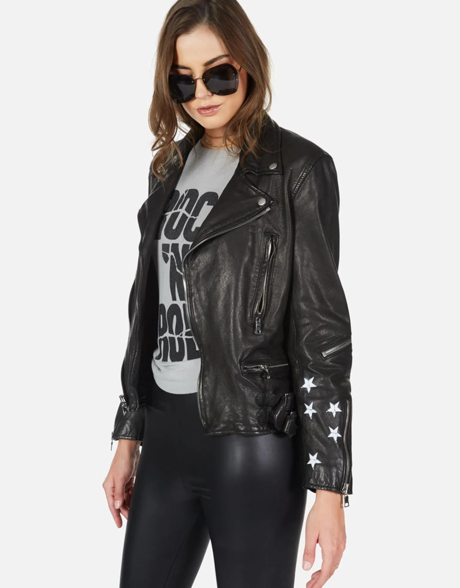 Cheap Rock 'N' Roll Leather Moto Jacket | Posey By Women Jackets