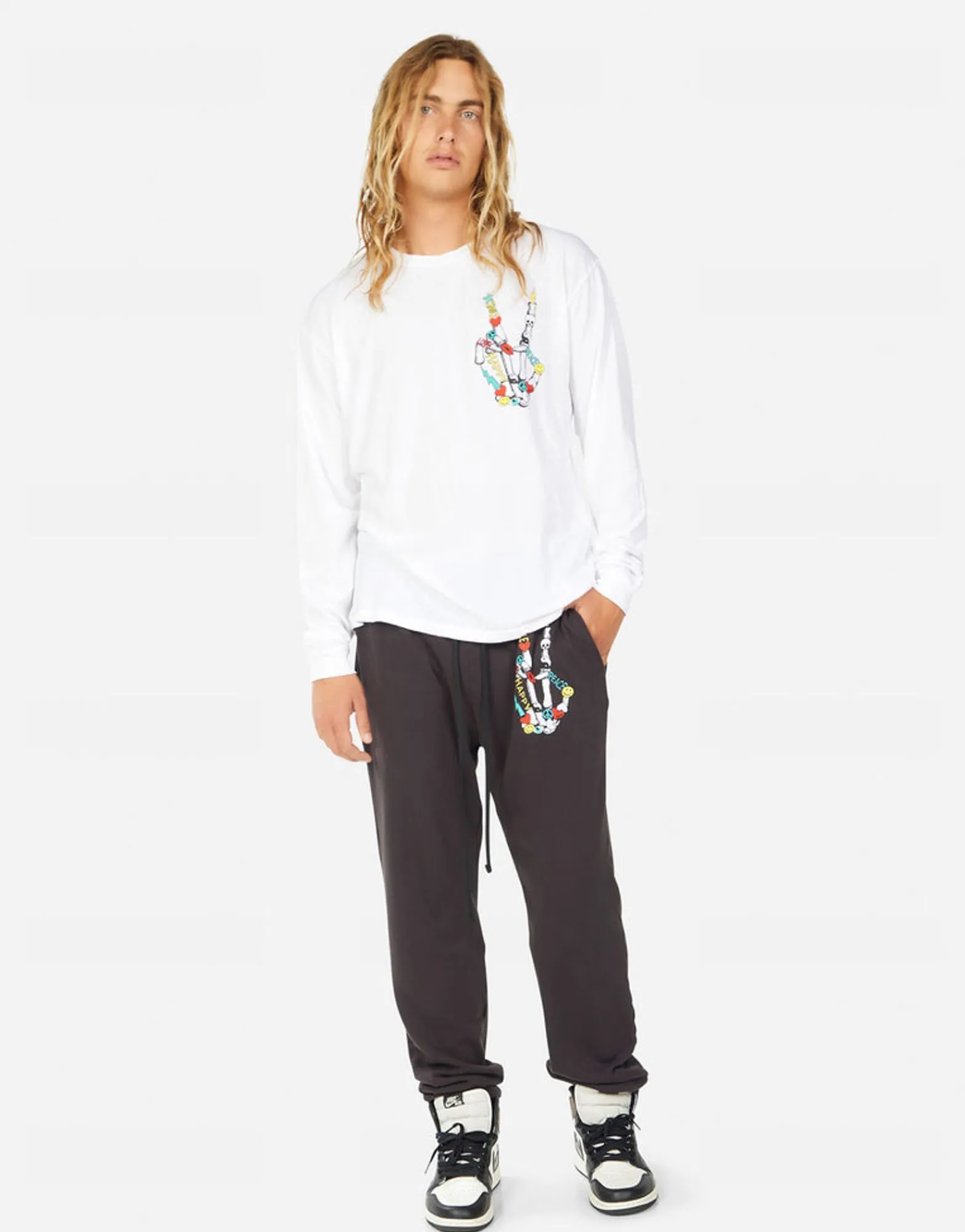 Best Sale Rolston Color Elements Skeleton Peace Men Tees
