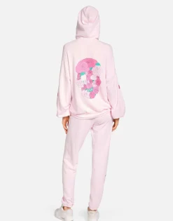Discount Roma Pink Rose Skull Women Hoodies