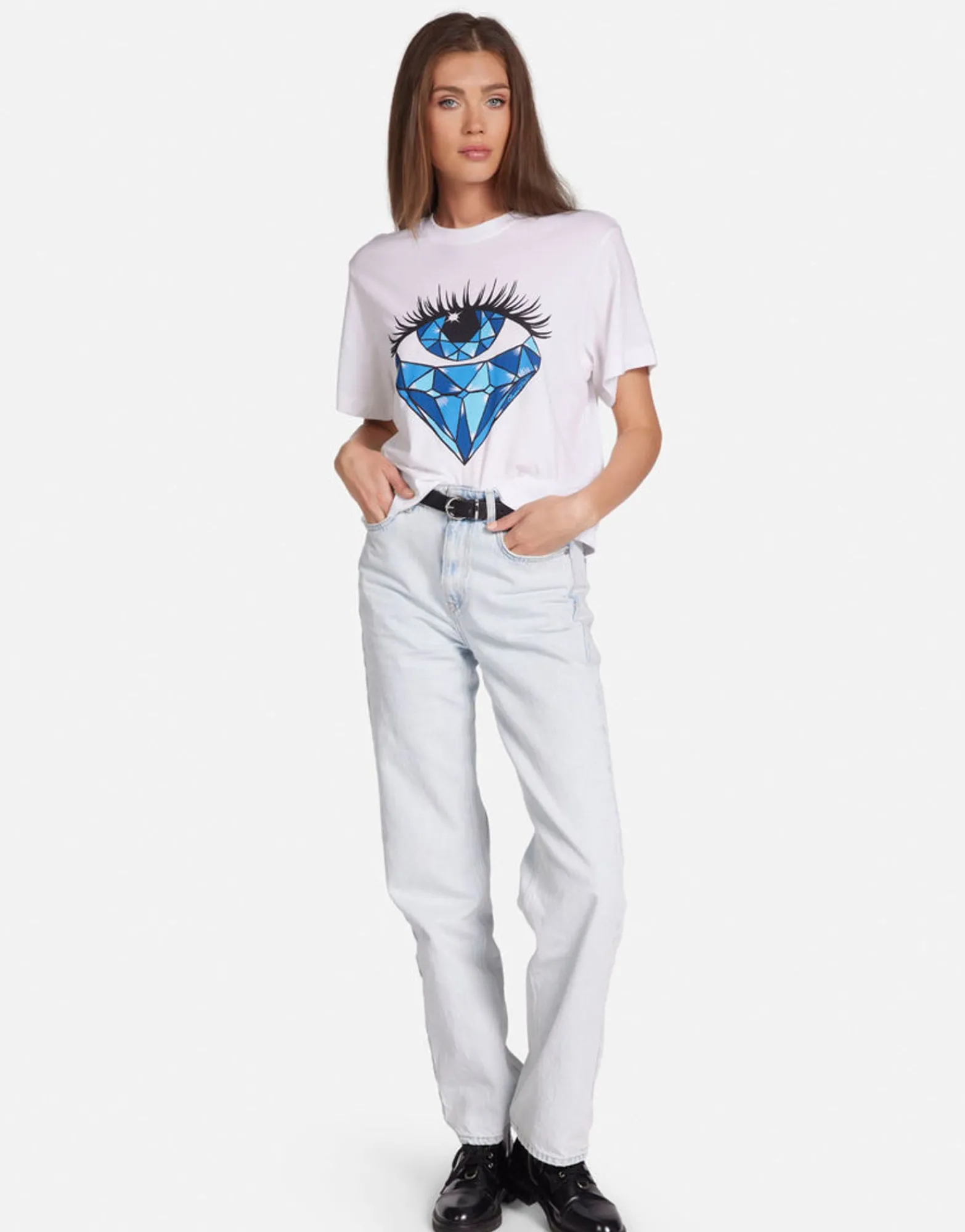 Cheap Sapphire Eye Boxy Crop Tee In | Rue By Women Short Sleeve