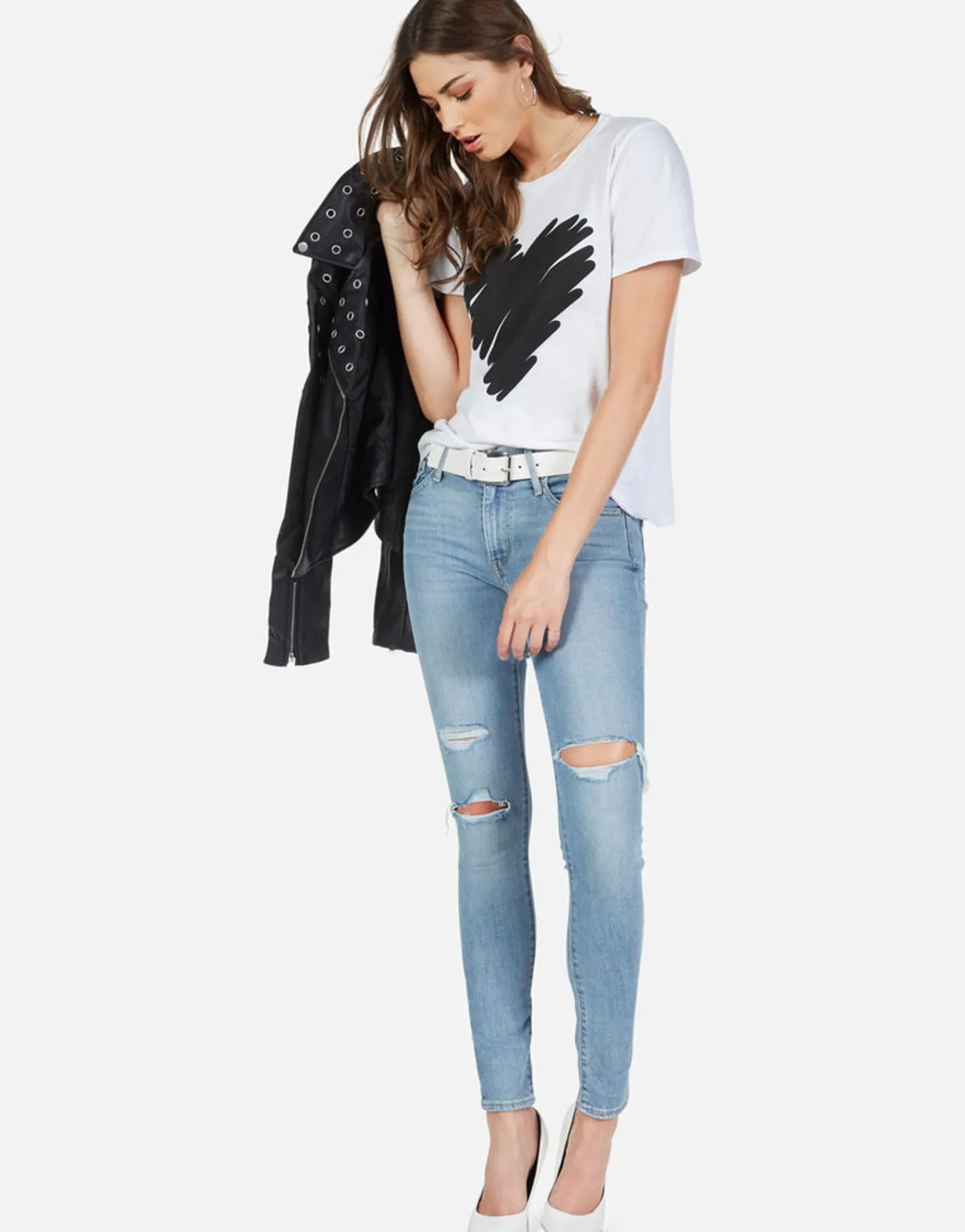 Store Scribble Heart S/S Vintage Tee | Croft By Women Short Sleeve