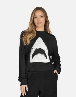 Store Shark Crop Pullover W/ Crystals In | Spalding X By Women Long Sleeve