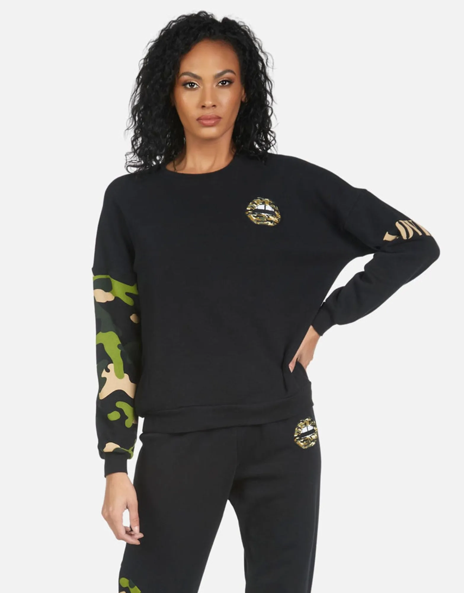 Fashion Sierra Camo Lip Women Long Sleeve