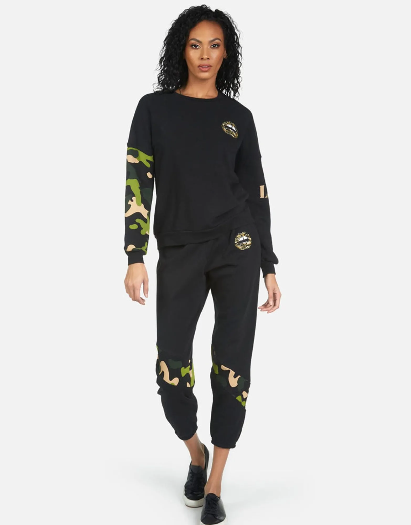 Fashion Sierra Camo Lip Women Long Sleeve