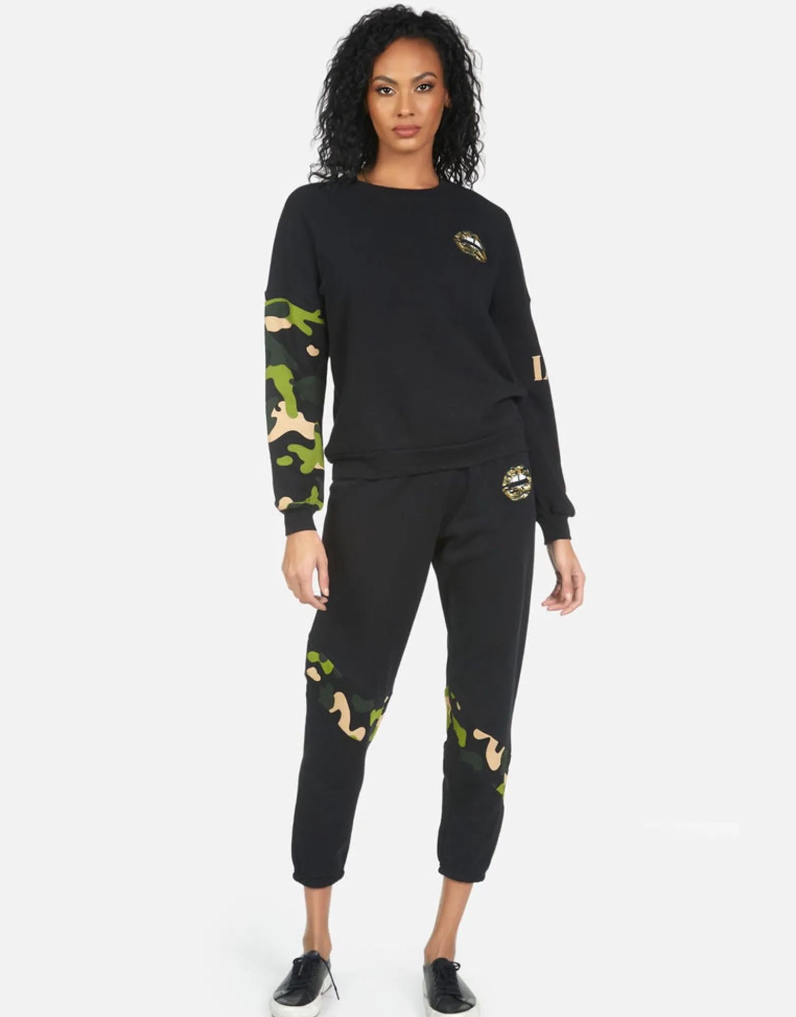Fashion Sierra Camo Lip Women Long Sleeve