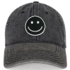 Cheap Silver Smiley Patch Denim Hat In | Reina By Hats