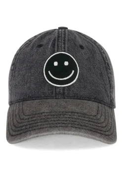 Cheap Silver Smiley Patch Denim Hat In | Reina By Hats