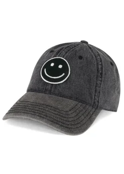Cheap Silver Smiley Patch Denim Hat In | Reina By Hats